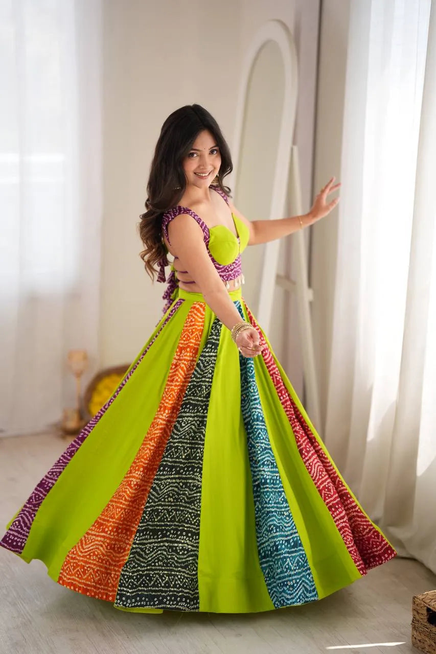 Premium Heavy Rayon Digital Print Lehenga Choli with Grand Flair & Padded Blouse