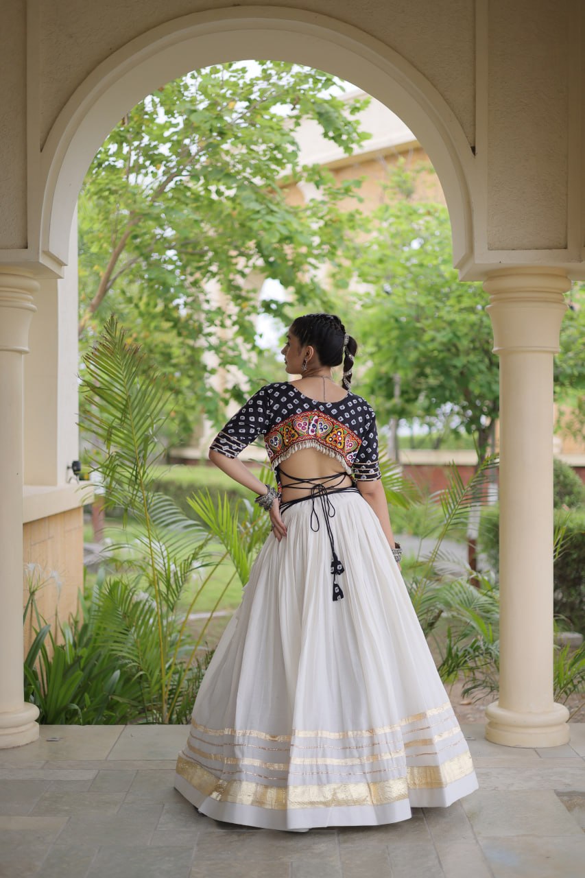 Premium Cora Cotton Navratri Lehenga Choli with Gota Patti & Gamthi Work
