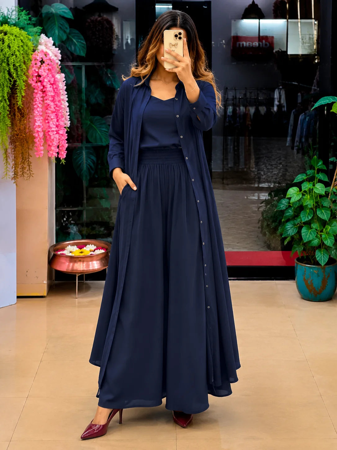 Women's 3-Piece Co-Ord Set with Long Shrug | Premium Stylish Matching Set for Women