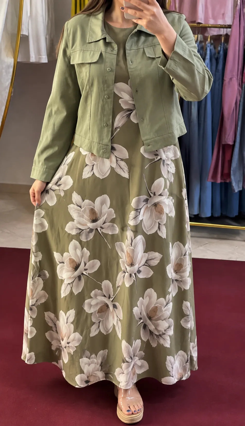 Premium Floral Rayon Co-Ord Set for Women | Dress with Matching Jacket