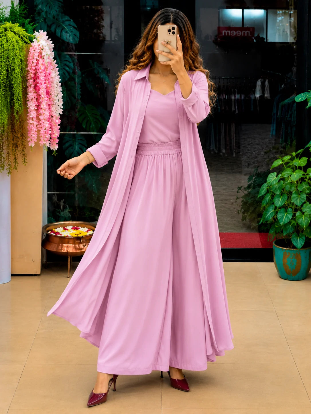 Women's 3-Piece Co-Ord Set with Long Shrug | Premium Stylish Matching Set for Women