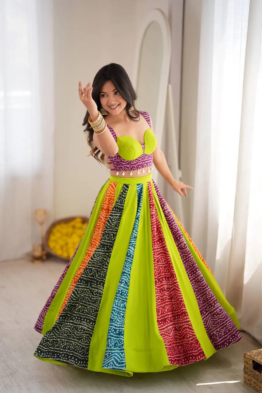 Premium Heavy Rayon Digital Print Lehenga Choli with Grand Flair & Padded Blouse