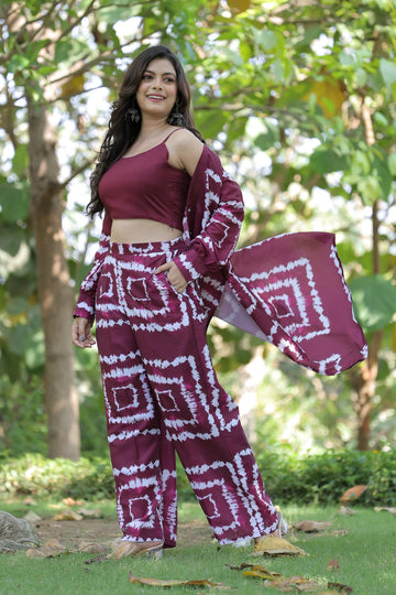 Women's Printed Muslin Co-Ord Set – Blue Shibori Design