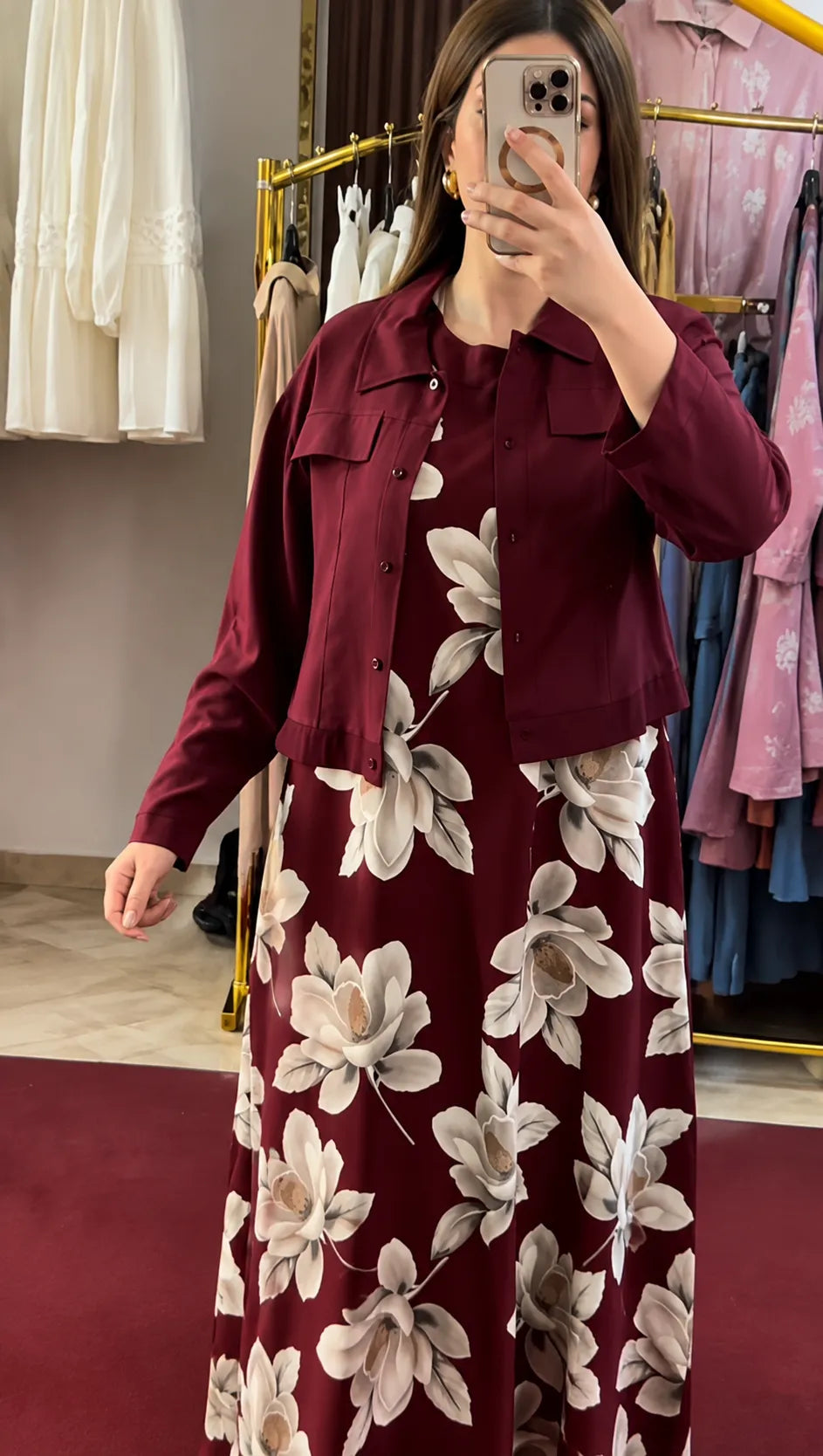 Premium Floral Rayon Co-Ord Set for Women | Dress with Matching Jacket