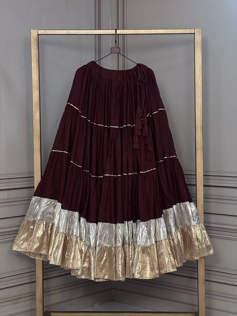 Premium Rayon Navratri Lehenga with Lampi Lace & Standard Frill Stitching