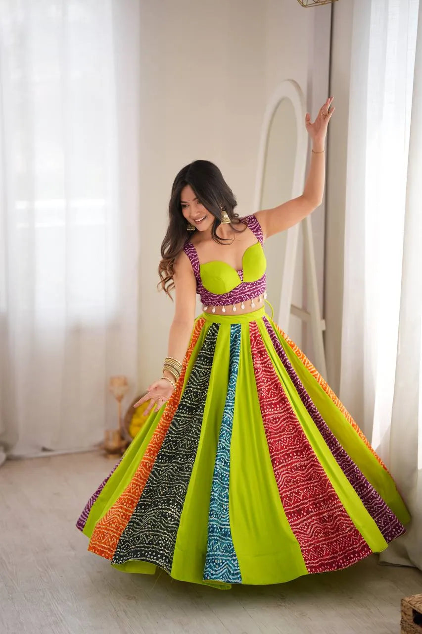 Premium Heavy Rayon Digital Print Lehenga Choli with Grand Flair & Padded Blouse