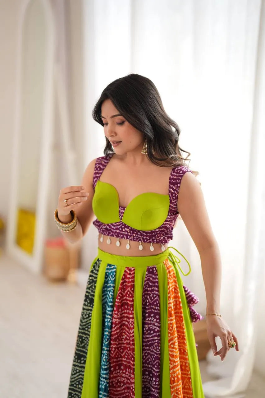 Premium Heavy Rayon Digital Print Lehenga Choli with Grand Flair & Padded Blouse