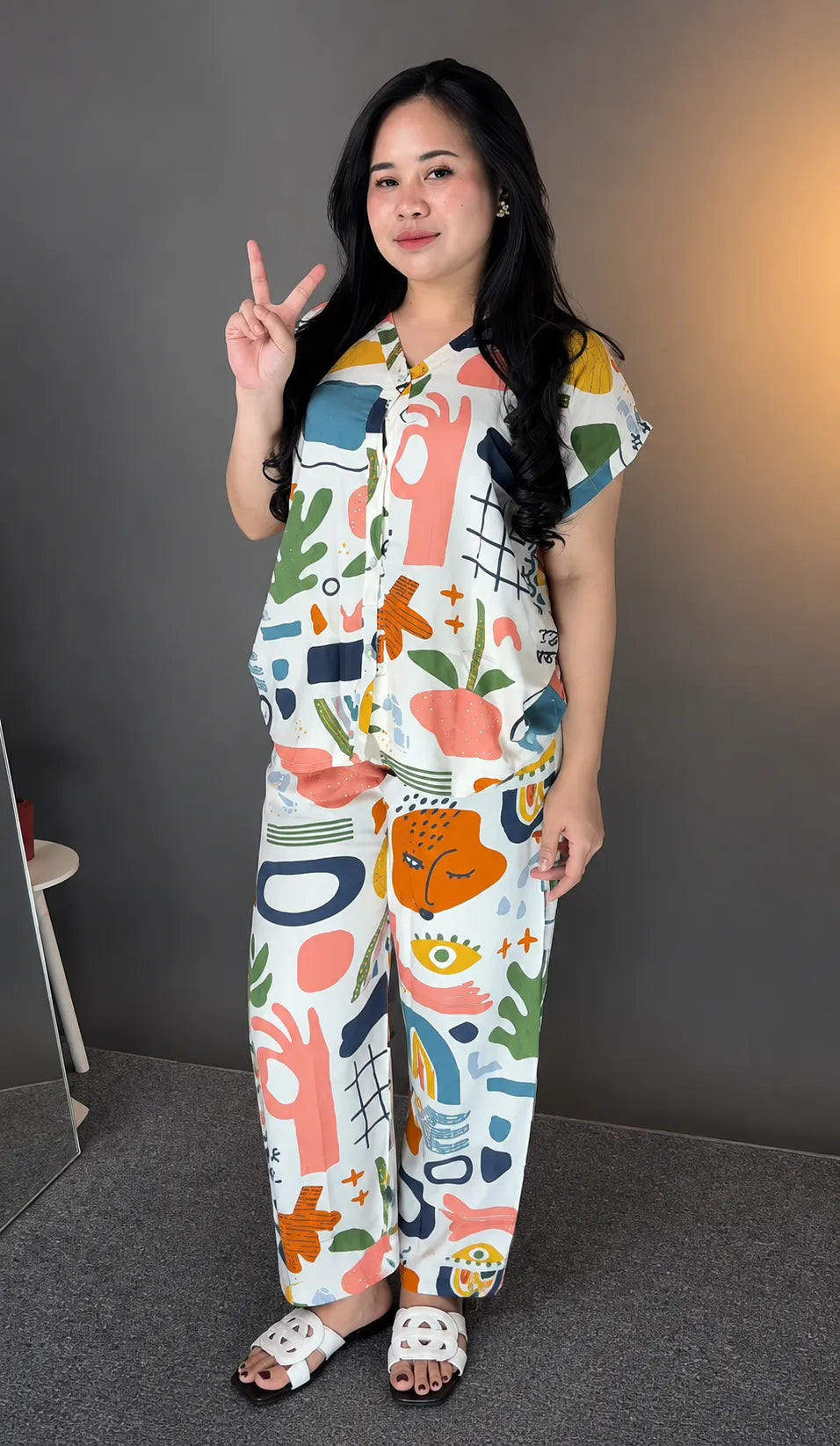 Designer Printed Cord Set For Women