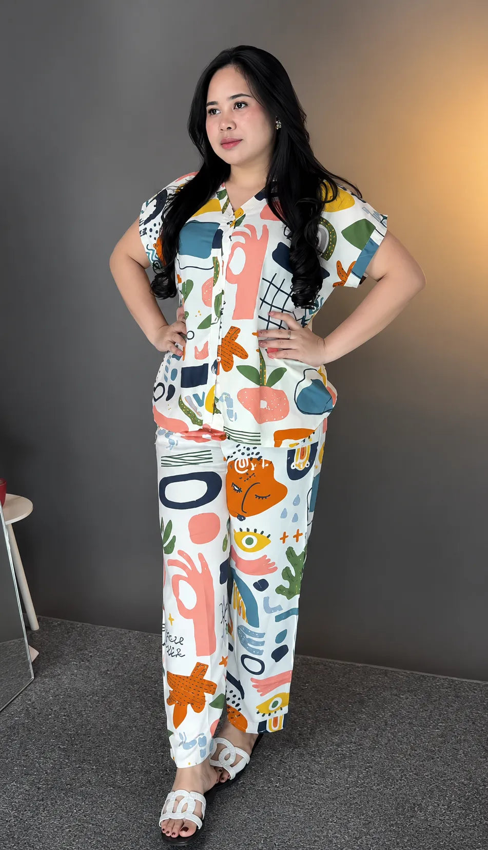 Designer Printed Cord Set For Women