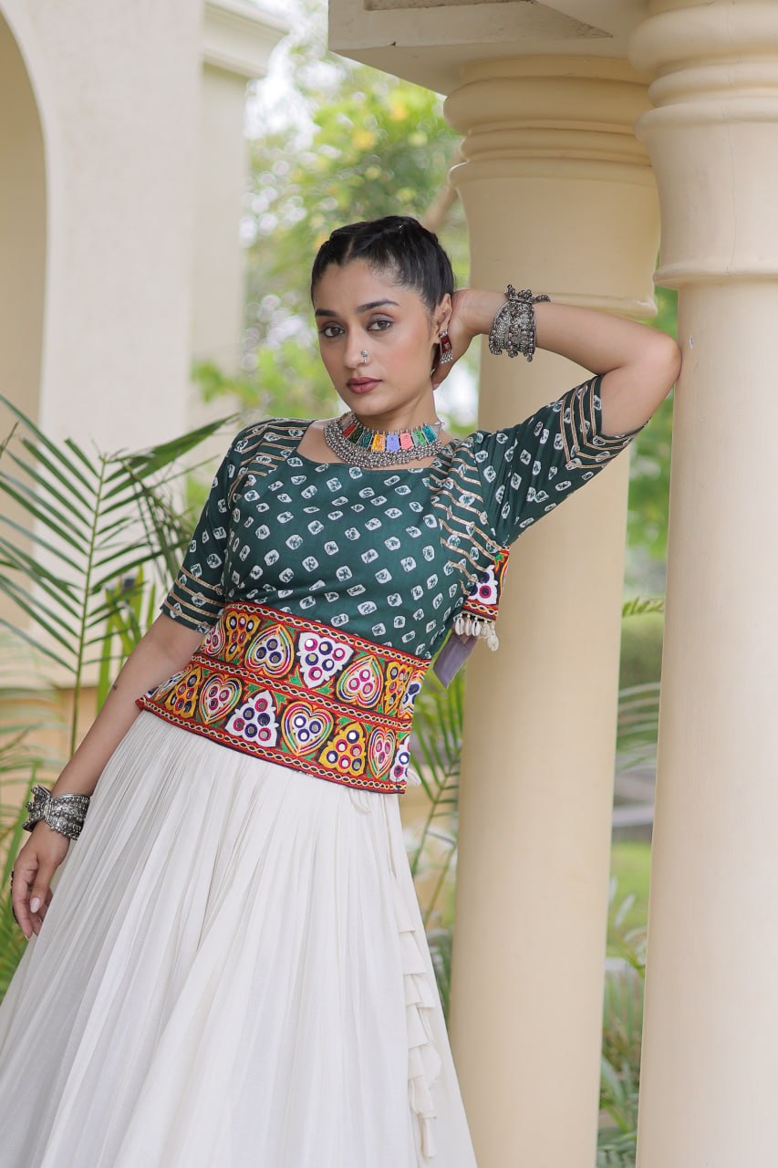 Premium Cora Cotton Navratri Lehenga Choli with Gota Patti & Gamthi Work