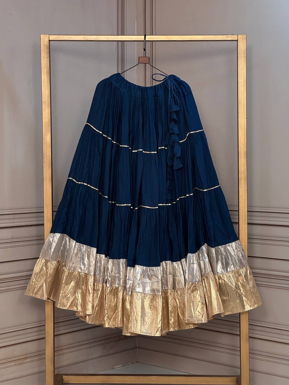 Premium Rayon Navratri Lehenga with Lampi Lace & Standard Frill Stitching