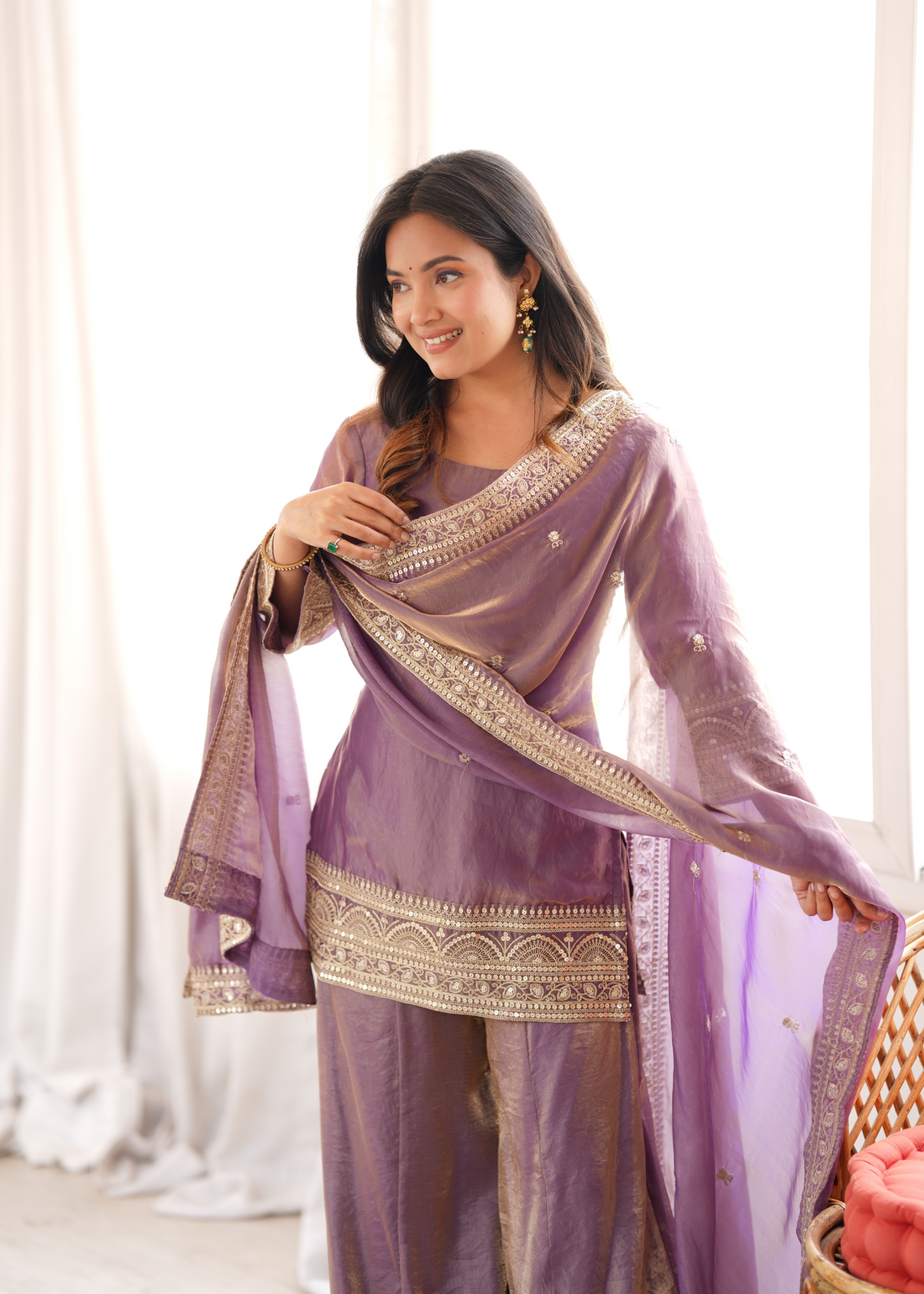 Premium Frendy Silk Embroidered Palazzo Set with Dupatta
