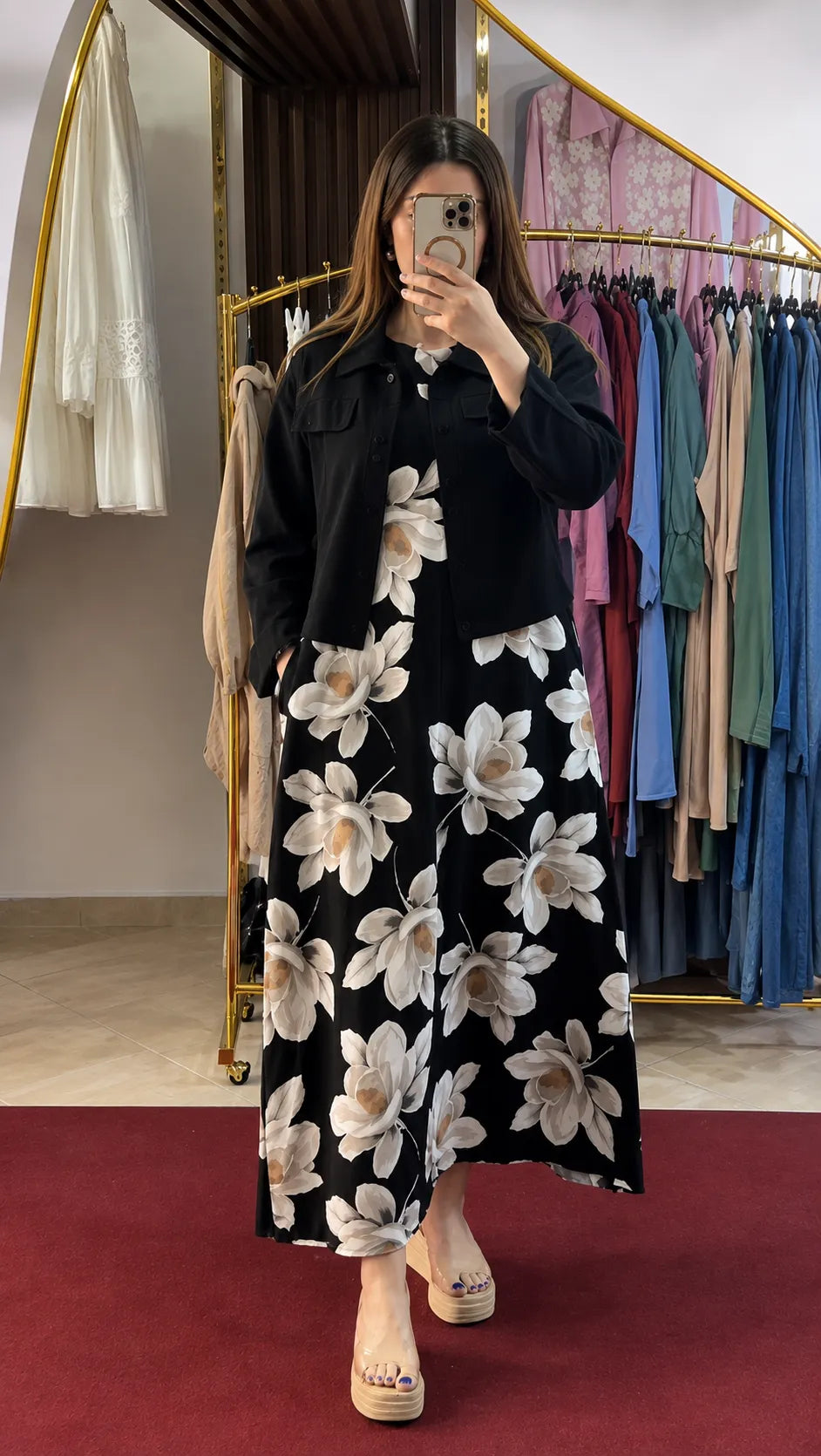 Premium Floral Rayon Co-Ord Set for Women | Dress with Matching Jacket
