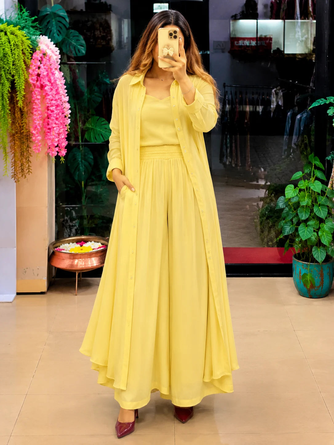 Women's 3-Piece Co-Ord Set with Long Shrug | Premium Stylish Matching Set for Women