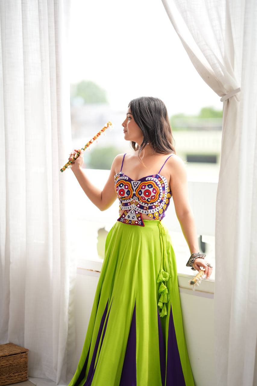 Premium Heavy Rayon Lehenga Choli with Gota Patti, Lace & Mirror Work