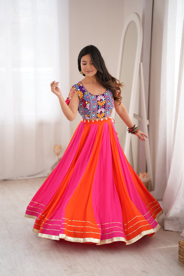 Premium Heavy Rayon Lehenga Choli with Gota Patti, Lace & Mirror Work