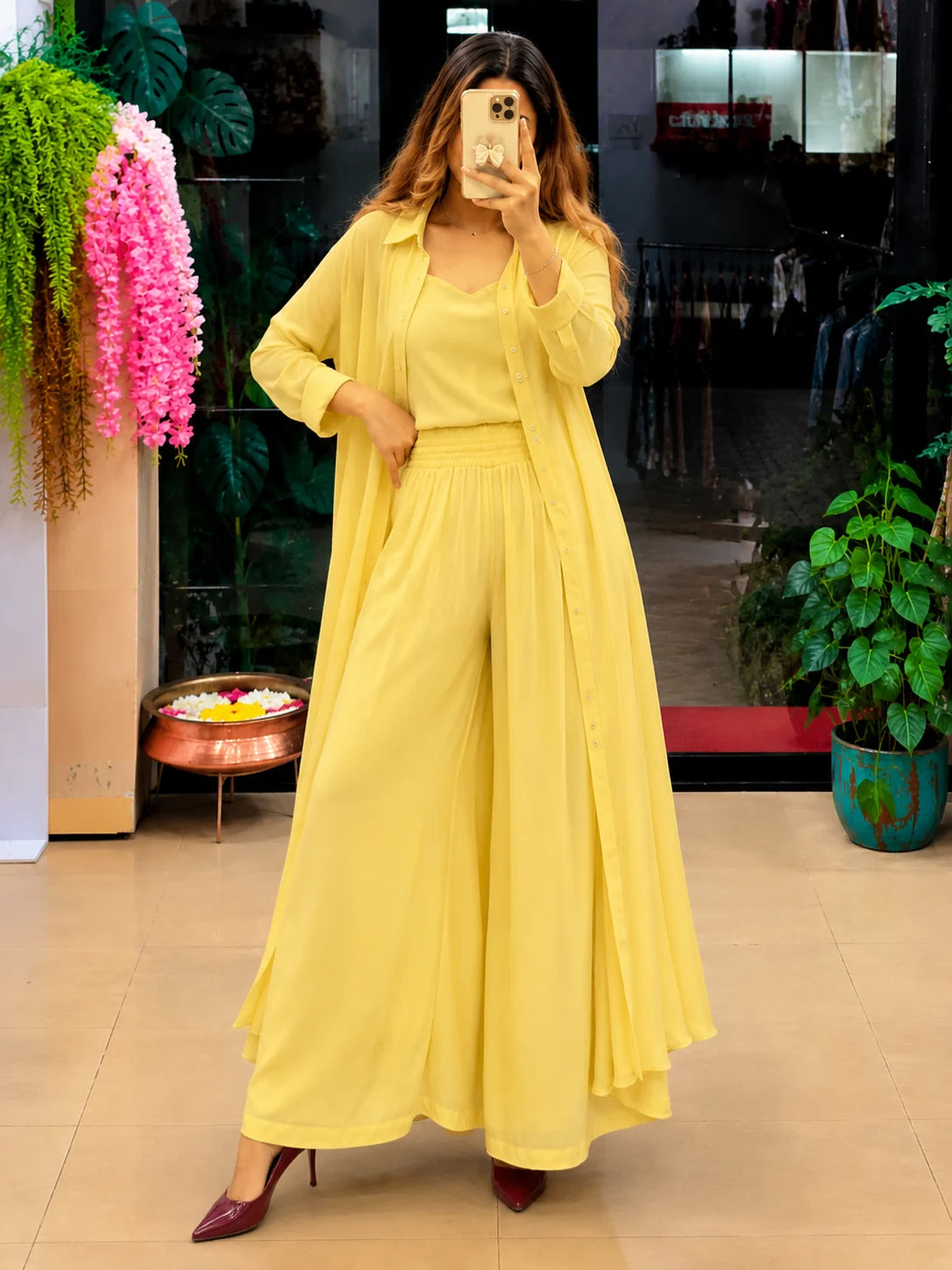 Women's 3-Piece Co-Ord Set with Long Shrug | Premium Stylish Matching Set for Women