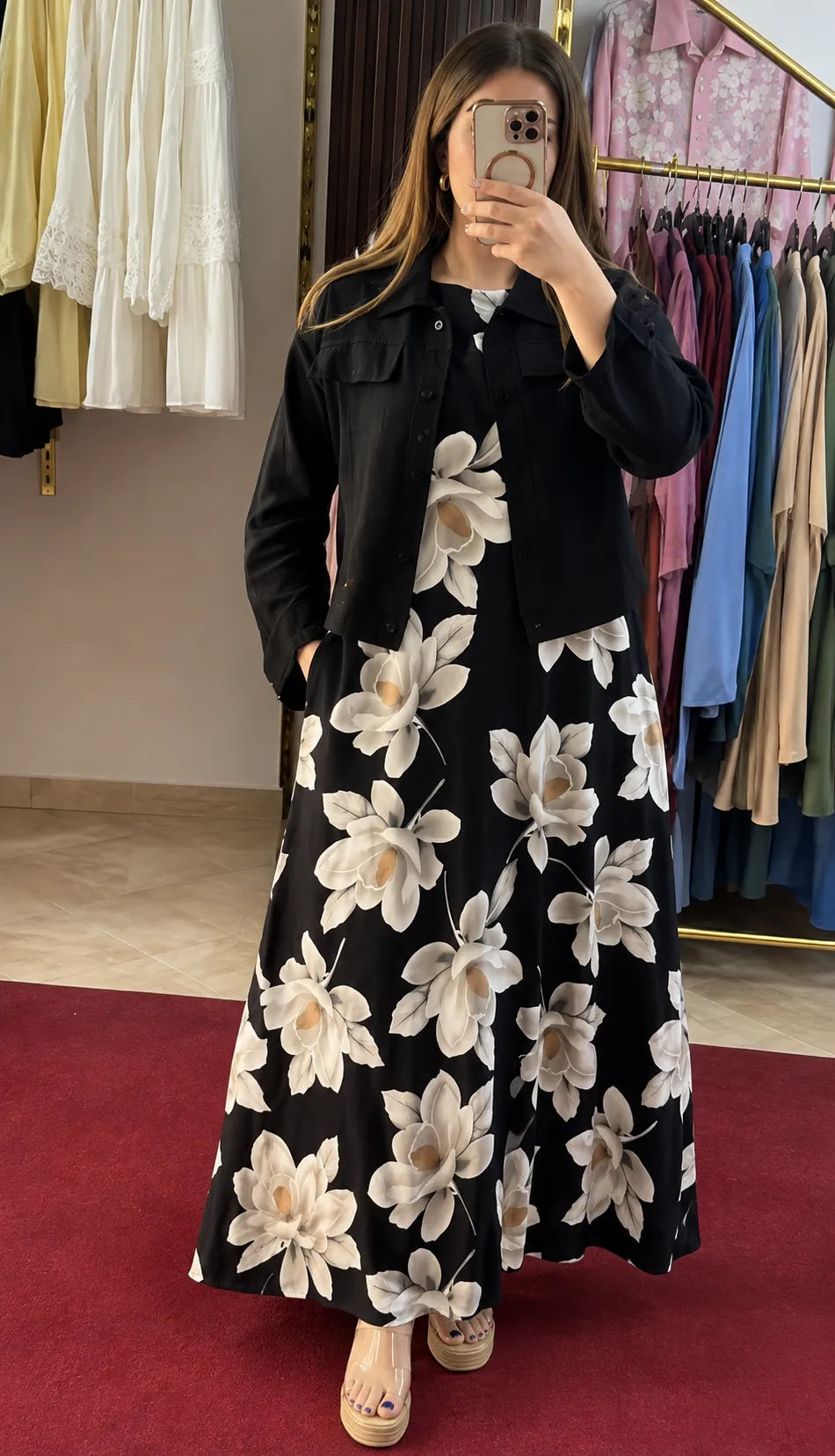 Premium Floral Rayon Co-Ord Set for Women | Dress with Matching Jacket