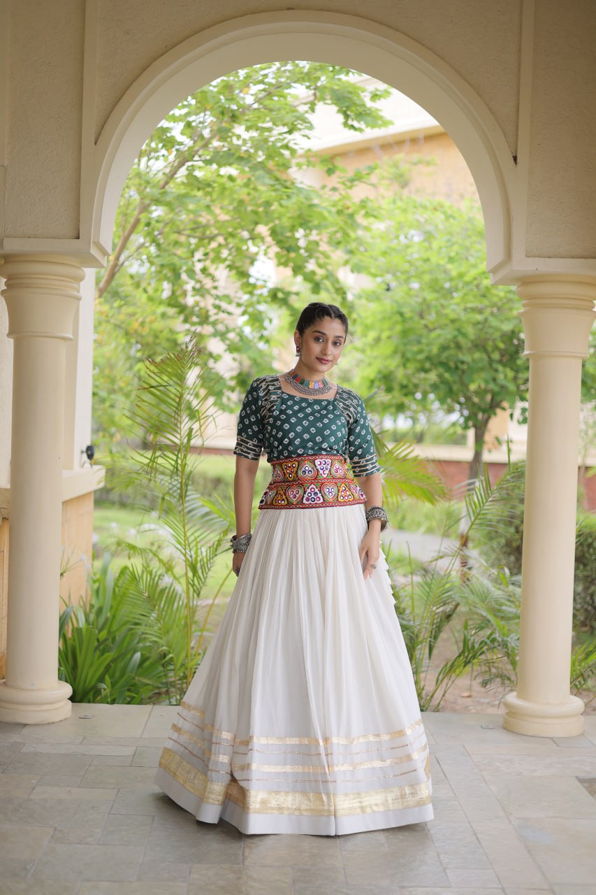 Premium Cora Cotton Navratri Lehenga Choli with Gota Patti & Gamthi Work