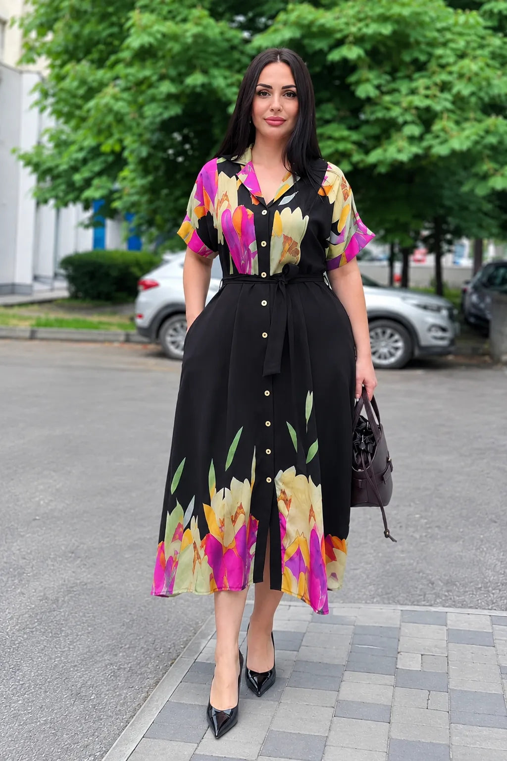 Flora Luxe Imported Rayon Maxi Dress | Urban Mosaic Abstract Print