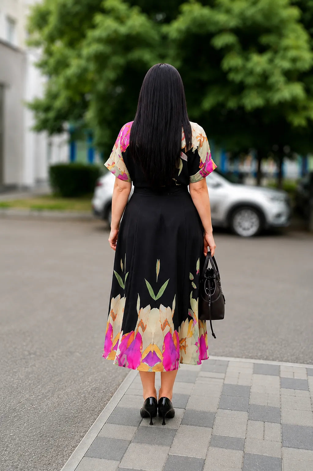 Flora Luxe Imported Rayon Maxi Dress | Urban Mosaic Abstract Print