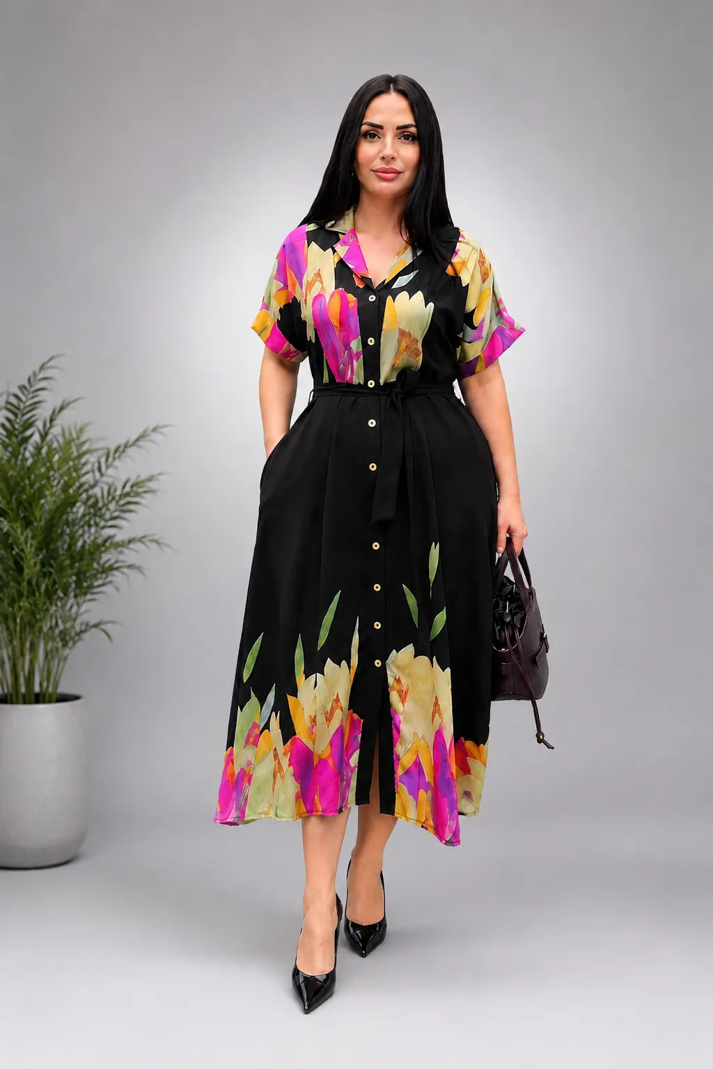 Flora Luxe Imported Rayon Maxi Dress | Urban Mosaic Abstract Print