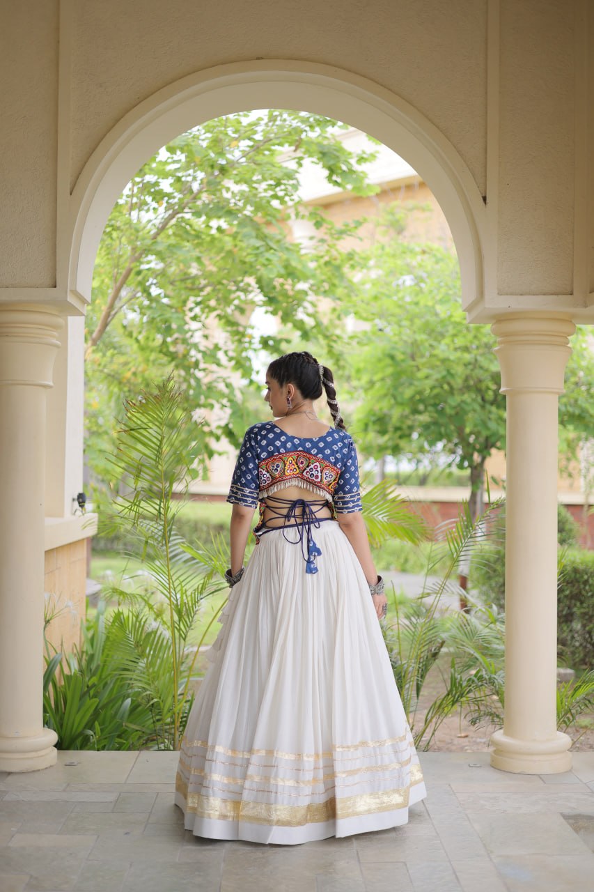 Premium Cora Cotton Navratri Lehenga Choli with Gota Patti & Gamthi Work