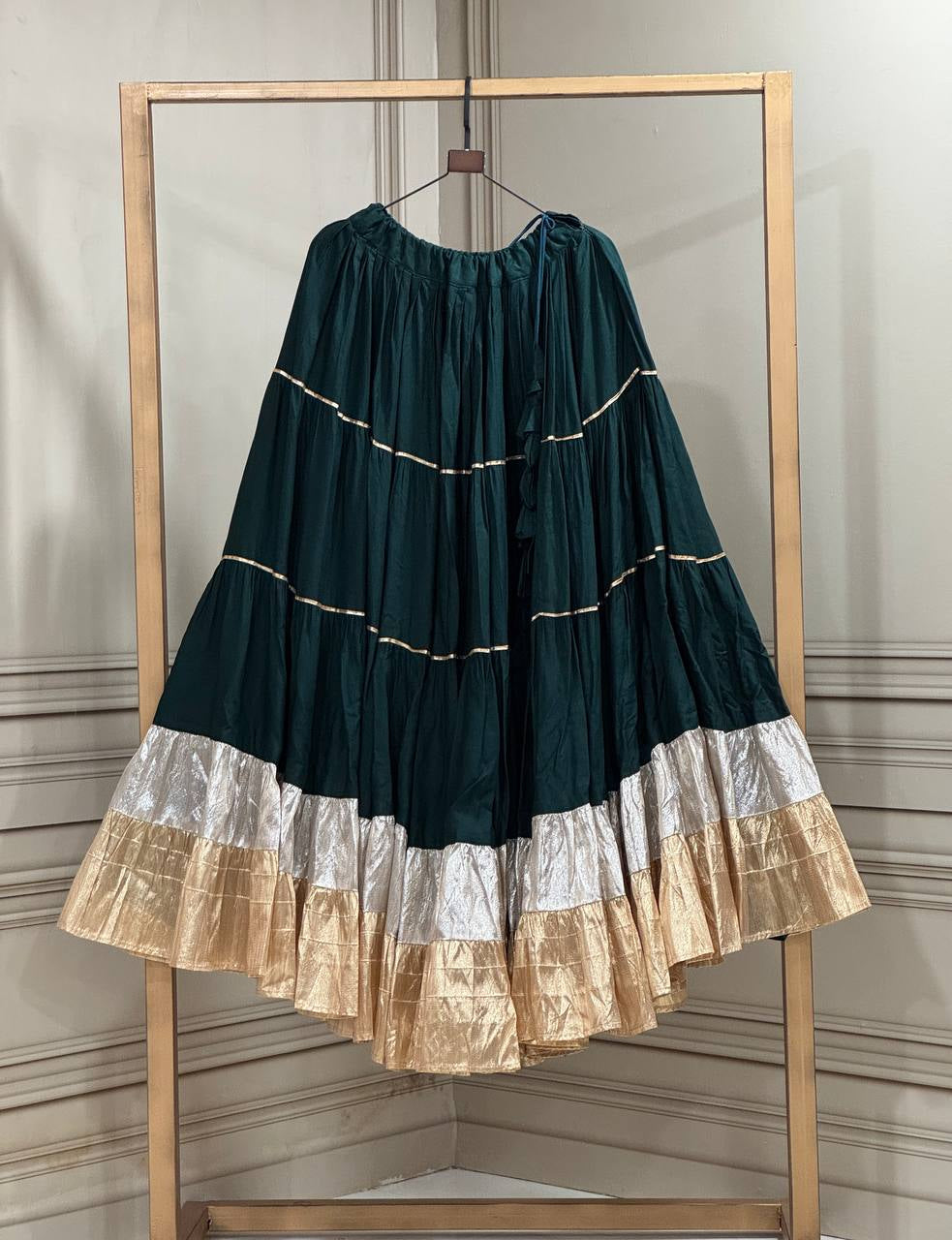 Premium Rayon Navratri Lehenga with Lampi Lace & Standard Frill Stitching