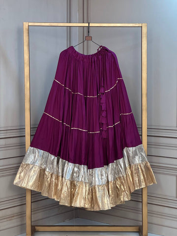 Premium Rayon Navratri Lehenga with Lampi Lace & Standard Frill Stitching