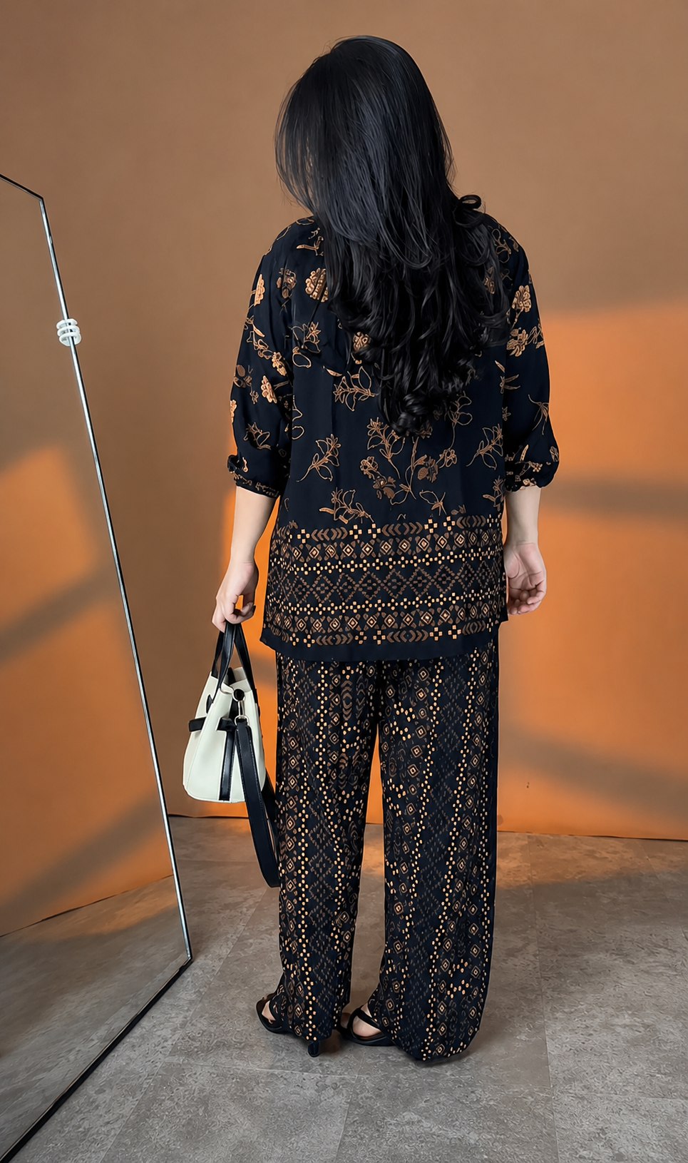 Premium Black Printed Rayon Co-Ord Set for Women | Elegant & Comfortable Matching Set