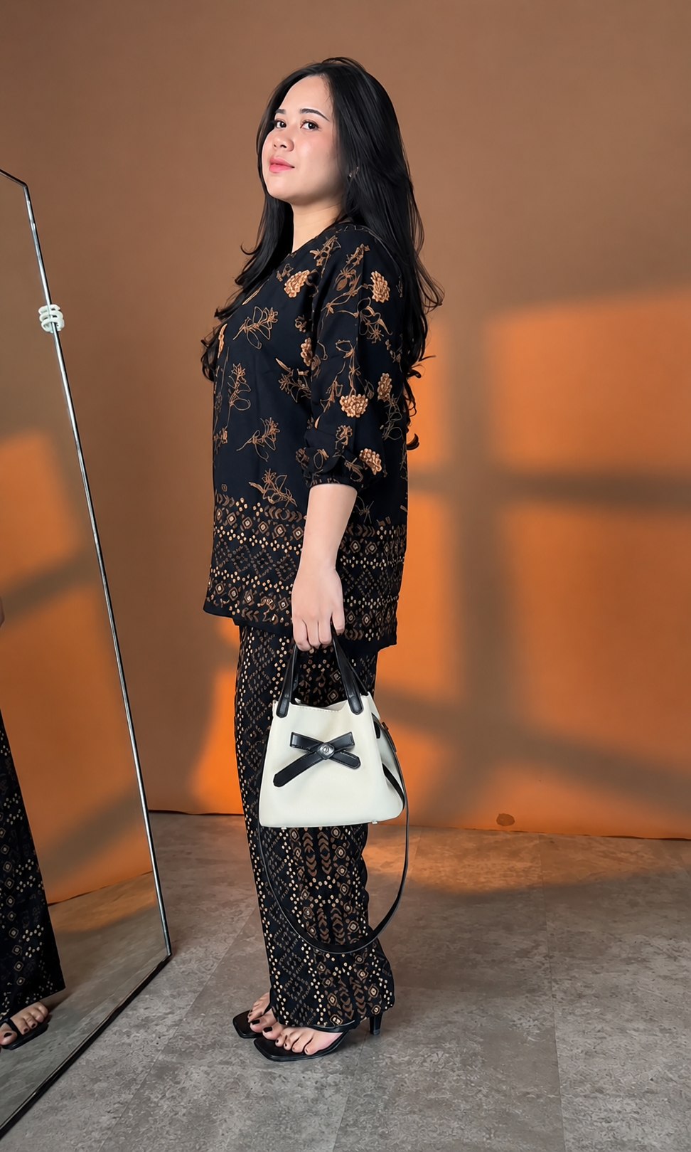 Premium Black Printed Rayon Co-Ord Set for Women | Elegant & Comfortable Matching Set
